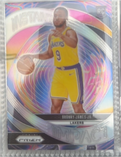 2024-25 Panini Prizm #7 Bronny James Jr. Instant Impact Silver Prizm Rookie — front