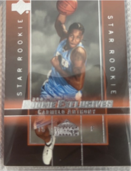 2003-04 Upper Deck Rookie Exclusives #3 Carmelo Anthony — front