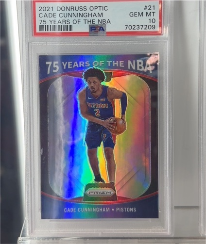 2021 Donruss Optic #21 Cade Cunningham 75 Years of the NBA — front