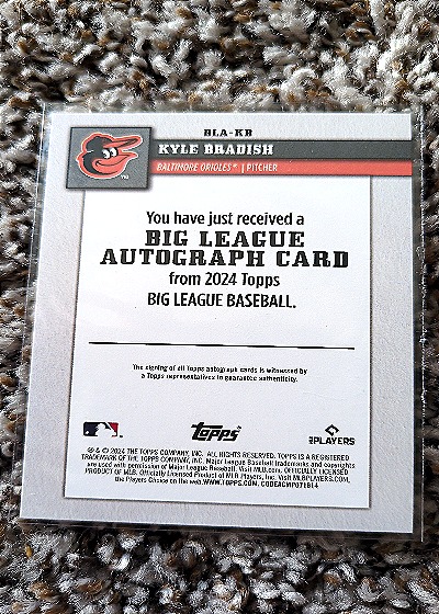 2024 Topps Big League Autographs #BLA-KB Kyle Bradish — back