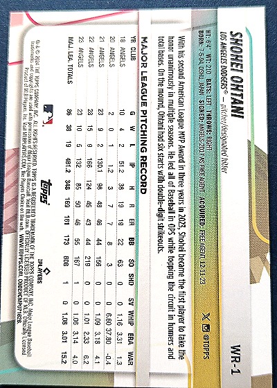 2024 Topps Big League #1 Shohei Ohtani — back