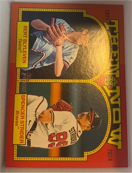 2024 Topps Heritage Then and Now #TAN-11 Spencer Strider / Bert Blyleven — front