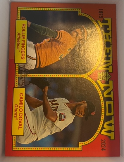 2024 Topps Heritage Then and Now #TAN-12 Camilo Doval / Rollie Fingers — front