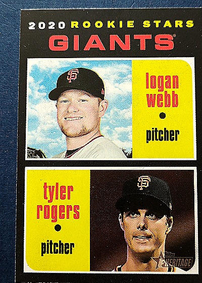 2020 Topps Heritage #276 Logan Webb Tyler Rogers Rookie Stars — front