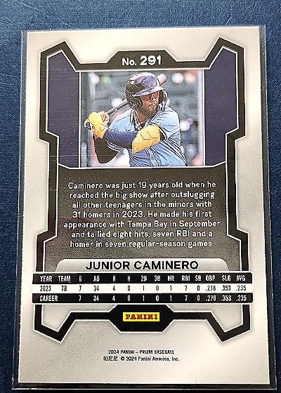 2024 Panini Prizm #291 Junior Caminero — back