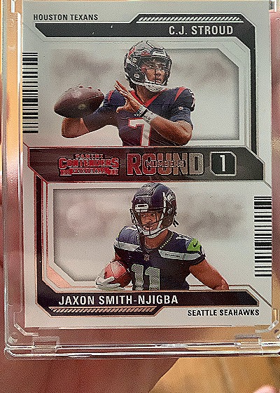 2023 Panini Contenders #4 C.J. Stroud / Jaxon Smith-Njigba Round Numbers — front