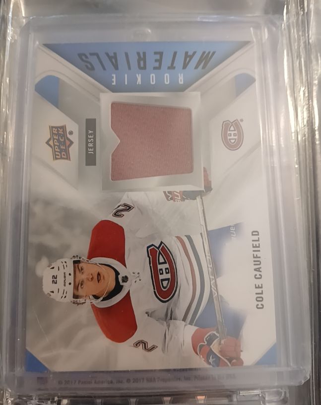 2021-22 Upper Deck Rookie Materials #RM-CC Cole Caufield — front