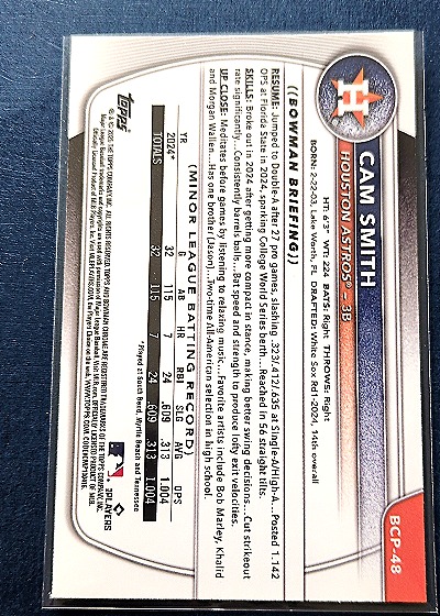 2025 Bowman Chrome #BP-48 Cam Smith — back