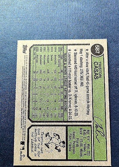 2023 Topps Heritage #587 Triston Casas — back