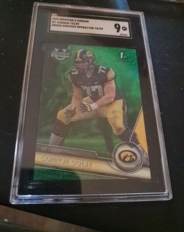 2023 Bowman U Chrome #7 Connor Colby Green Shimmer Refractor — front