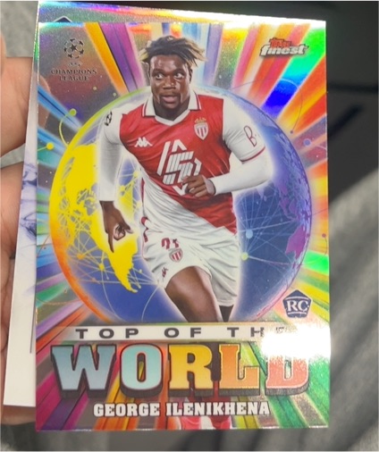 2024-25 Topps Finest UEFA Club Competitions #TW-12 George Ilenikhena Top of the World — front