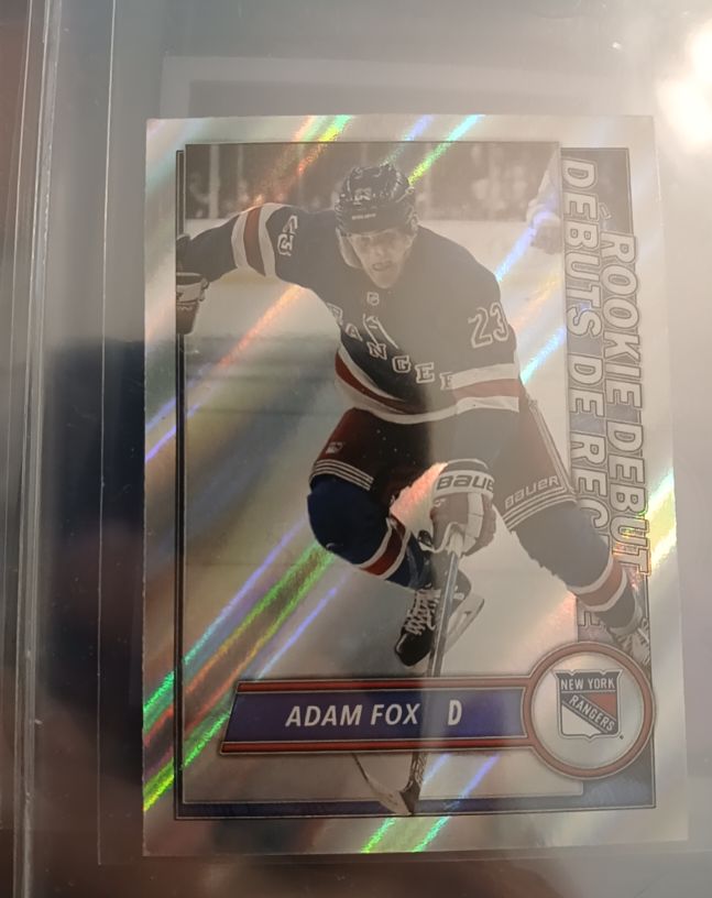 2020-21 Topps NHL Stickers #531 Adam Fox Rookie Debut — front