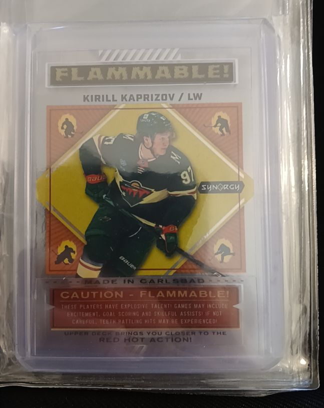 2023-24 Upper Deck Synergy Flammable Kirill Kaprizov #FL-17 Minnesota Wild — front