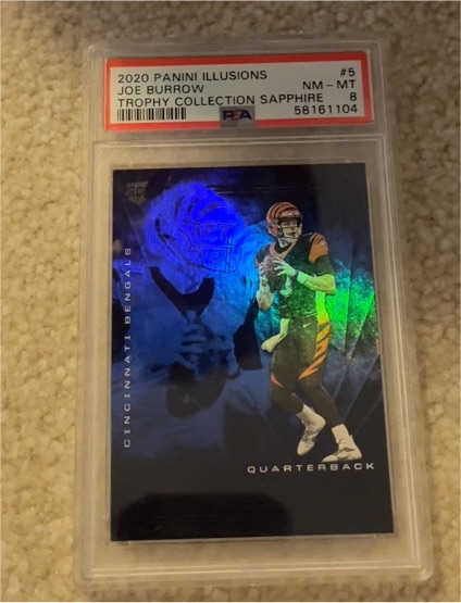 2020 Panini Illusions Trophy Collection Sapphire #5 Joe Burrow — front