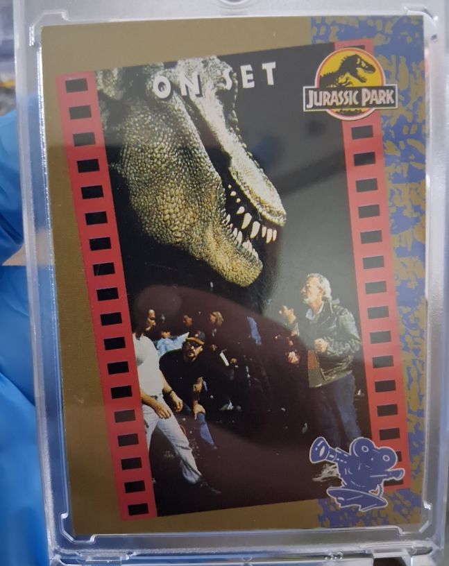 1993 Topps Jurassic Park #72 The Movie By Steven Spielberg — front