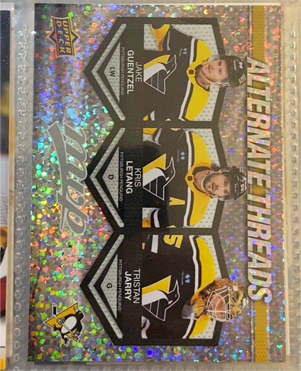 2023-24 Upper Deck MVP #AT-7 Jake Guentzel / Kris Letang / Tristan Jarry — front