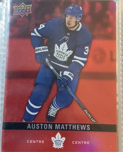 2019-20 Upper Deck Tim Hortons Red Die Cuts #DC15 Auston Matthews — front