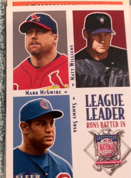 2000 Fleer Tradition #4 Mark McGwire / Matt Williams / Sammy Sosa — front