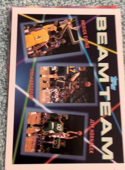 1992-93 Topps Beam Team #2 Patrick Ewing Tim Hardaway Jeff Hornacek — front