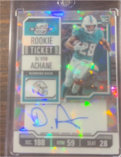 2023 Panini Contenders Optic #188 De'Von Achane Rookie Ticket — front