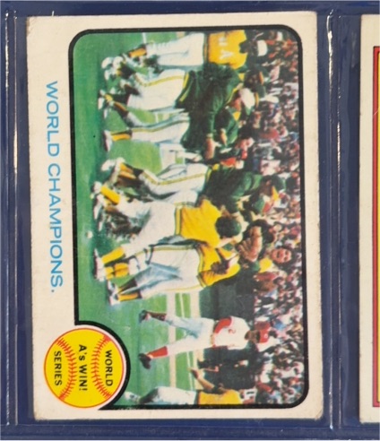 1973 Topps #210 World Champions Oakland Athletics — front