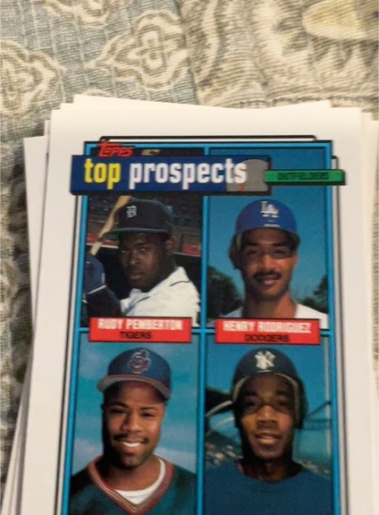 1992 Topps Top Prospects #551 Rudy Pemberton / Henry Rodriguez / Alex Arias / Wil Cordero — front
