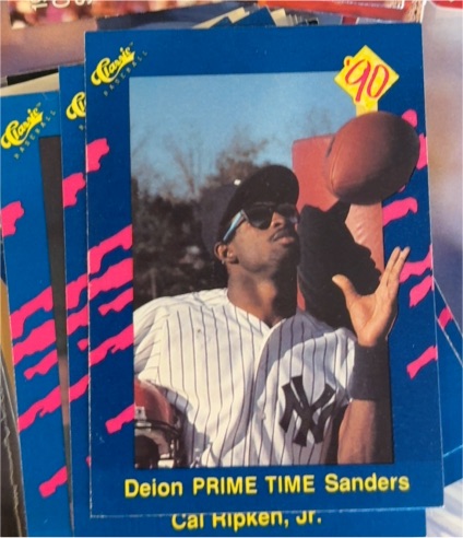 1990 Classic Blue #21 Deion Sanders — front