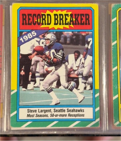 1986 Topps Football #4 Record Breaker Steve Largent — front