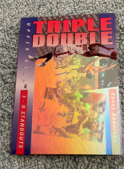 1993-94 Upper Deck #TD6 Kenny Anderson Triple Double 3-D Standouts — front