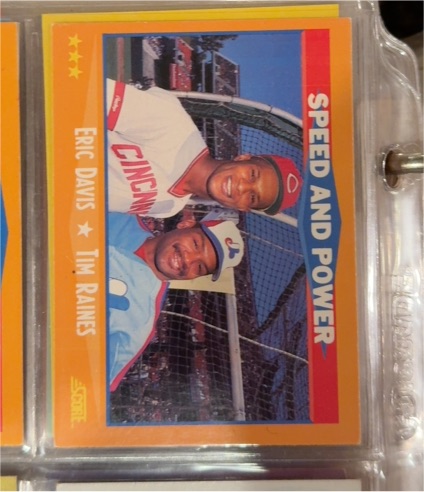 1988 Score #649 Eric Davis / Tim Raines — front