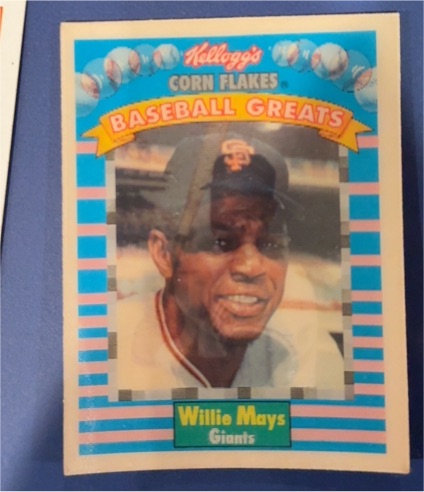 1991 Kellogg's Corn Flakes Baseball Greats #3 Willie Mays — front