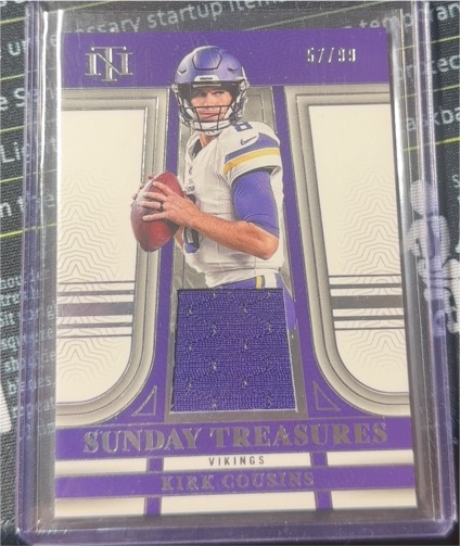 2023 Panini National Treasures Sunday Treasures #STR-KC Kirk Cousins — front