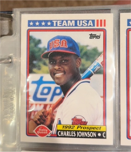 1992 Topps Dairy Queen Team USA #27 Charles Johnson — front