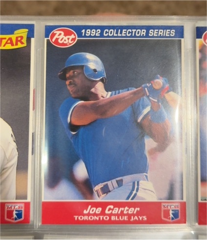 1992 Post Collector Series #12 Joe Carter — front