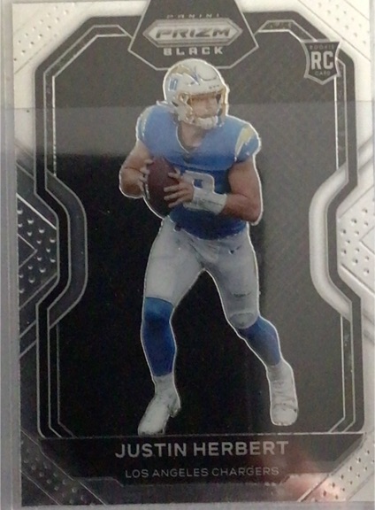 2020 Panini Chronicles Prizm Black #PB-3 Justin Herbert — front