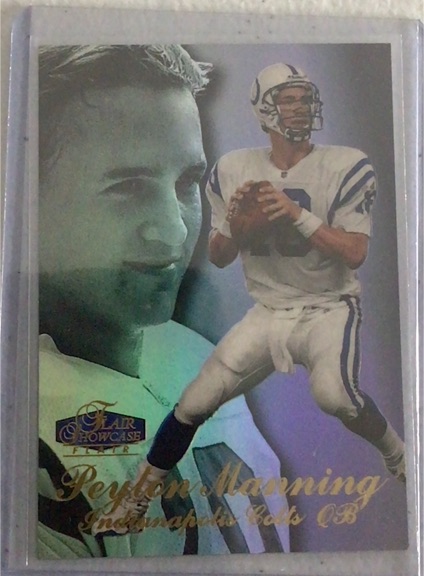 1998 Fleer Flair Showcase #3 Peyton Manning Rookie Card — front