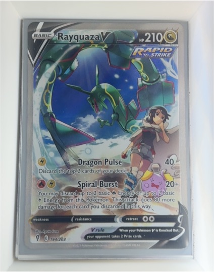 2021 Pokémon TCG Evolving Skies #194 Rayquaza V — front