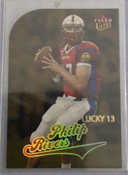2004 Fleer Ultra Lucky 13 Gold Medallion Die Cut #202 Philip Rivers Rookie Card — front
