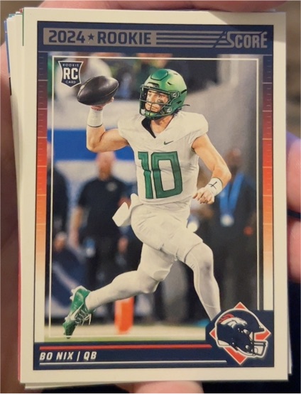 2024 Panini Score #332 Bo Nix Rookie Card — front