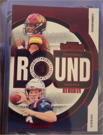 2024 Panini Contenders Round Numbers #1 Jayden Daniels Drake Maye — front