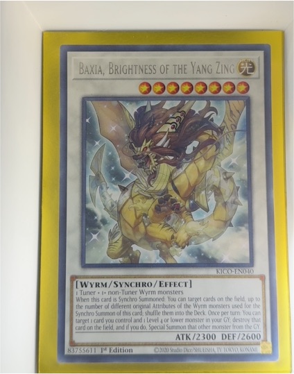 2020 Yu-Gi-Oh! KICO-EN040 Baxia, Brightness of the Yang Zing — front