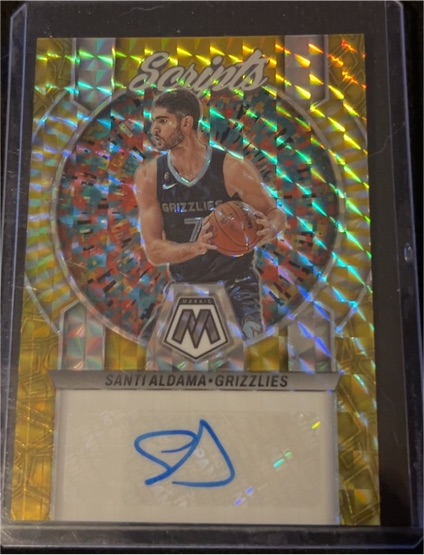 2022-23 Panini Mosaic Scripts #MS-ALD Santi Aldama — front