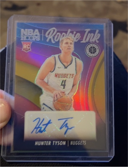 2023-24 Panini NBA Hoops Premium Stock Rookie Ink #RI-TYS Hunter Tyson — front