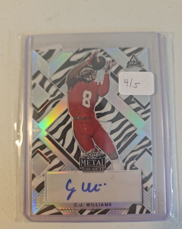 2022 Leaf Metal Draft #BA-CJW C.J. Williams — front