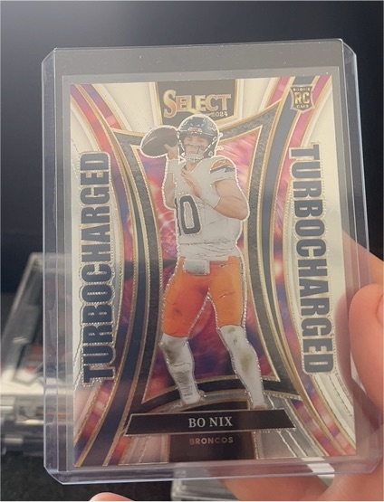 2024 Panini Select #16 Bo Nix Turbocharged Rookie Card — front