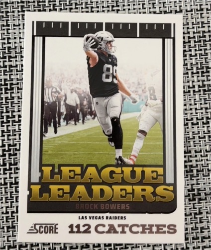 2025 Panini Score #12 Brock Bowers League Leaders — front