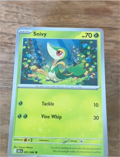 2025 Pokémon Black Bolt White Flare #001 Snivy — front