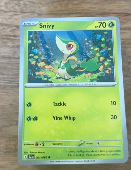 2025 Pokémon TCG Scarlet & Violet Black Bolt #001 Snivy — front