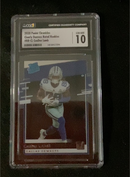 2020 Panini Chronicles Clearly Donruss Rated Rookies #RR-C1 CeeDee Lamb — front