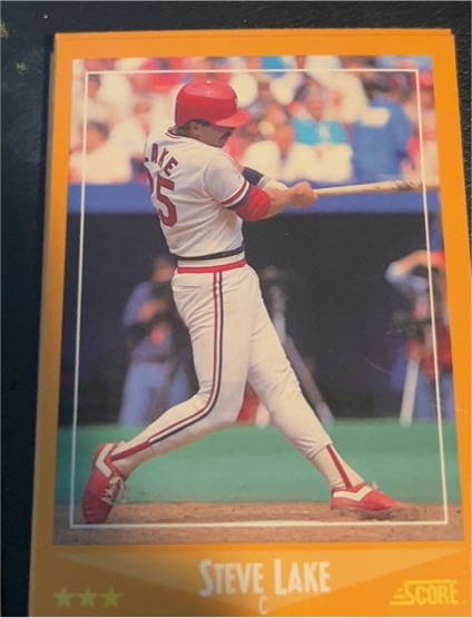 1988 Score #596 Steve Lake — front